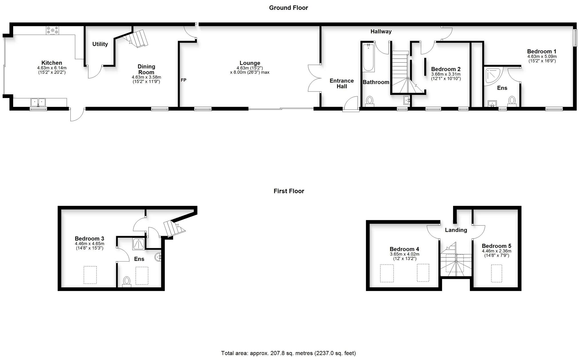 Upper Barn, The Common, Southra, Dinas Powys, Vale of Glam. CF64 4DL floorplan