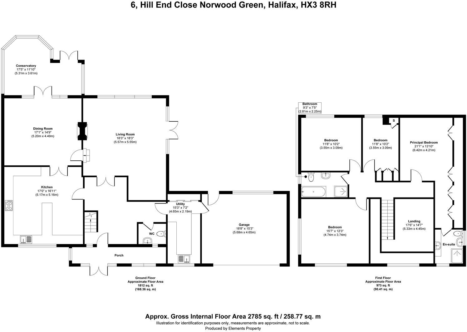 Springfields, 6 Hill End Close, Norwood Green, Halifax, HX3 8RH floorplan