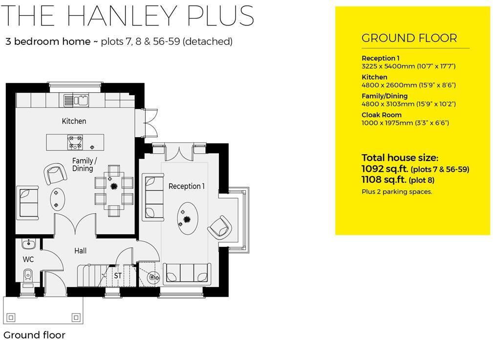 Plots 59, Hanley Plus, Severn Meadows, floorplan