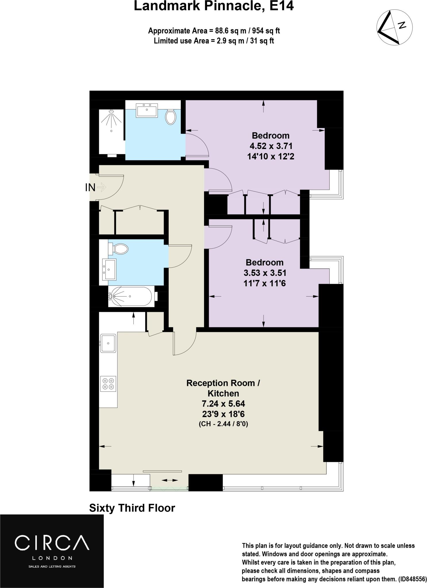 Landmark Pinnacle, Marsh Wall, E14 floorplan