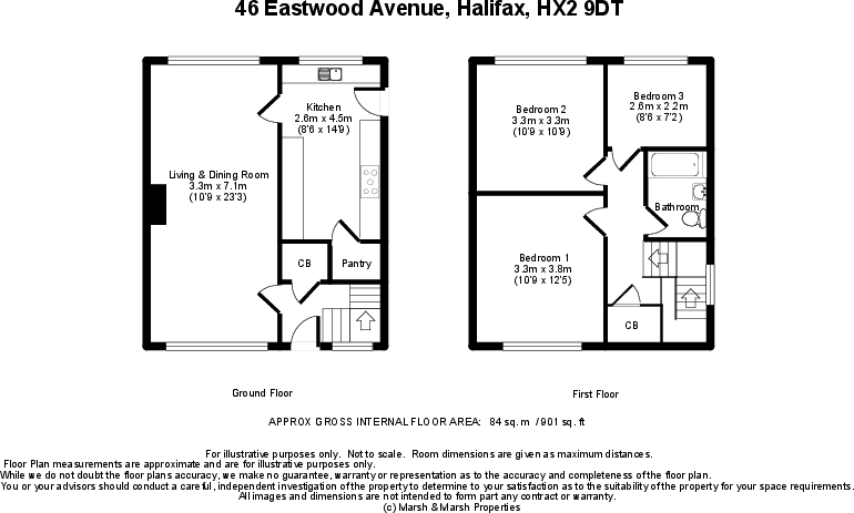 46 Eastwood Avenue, Halifax, HX2 9DT floorplan