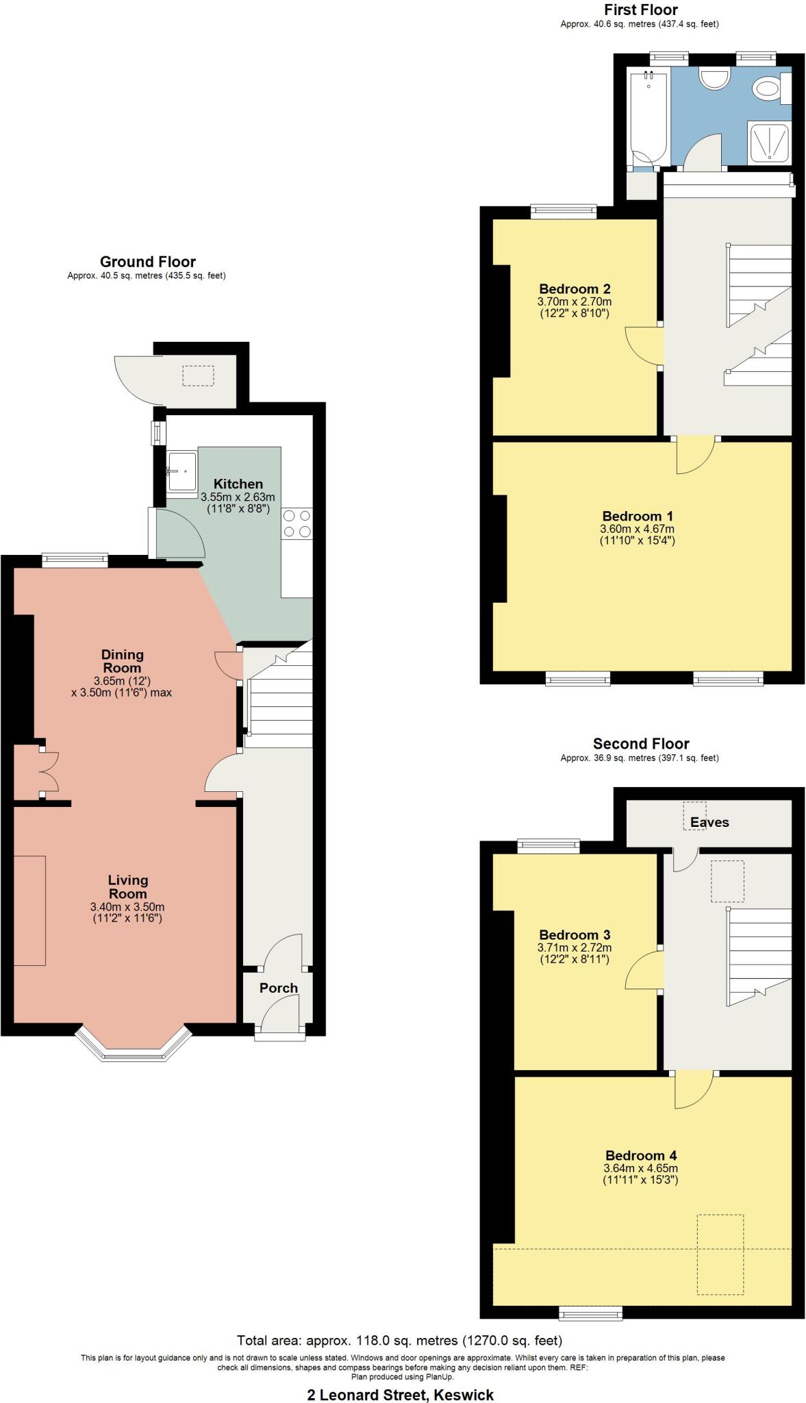 2 Leonard Street, Keswick, Cumbria, CA12 4EJ floorplan