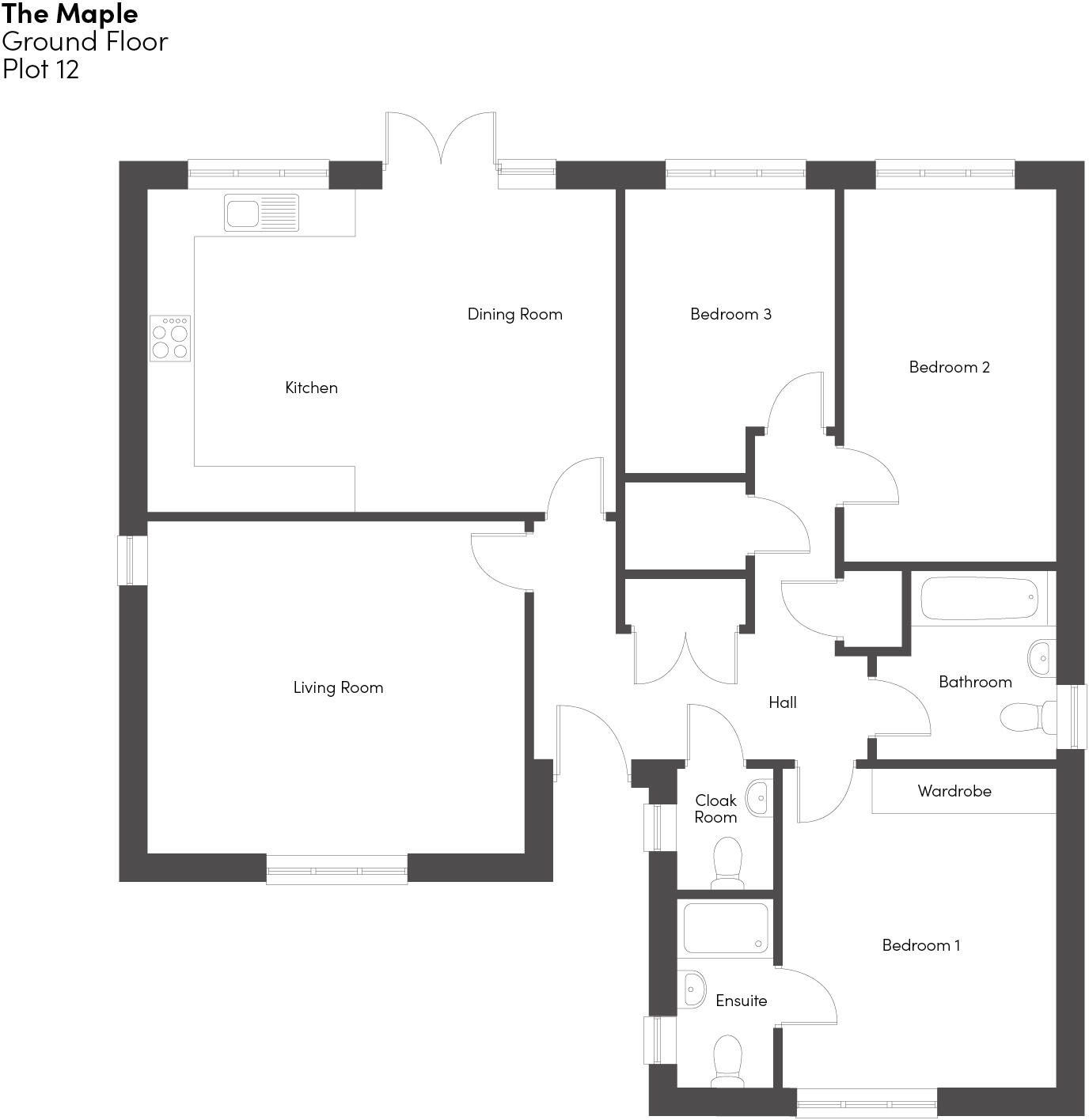 Greenfields, Church Road, Stowupland, Suffolk, IP14 floorplan