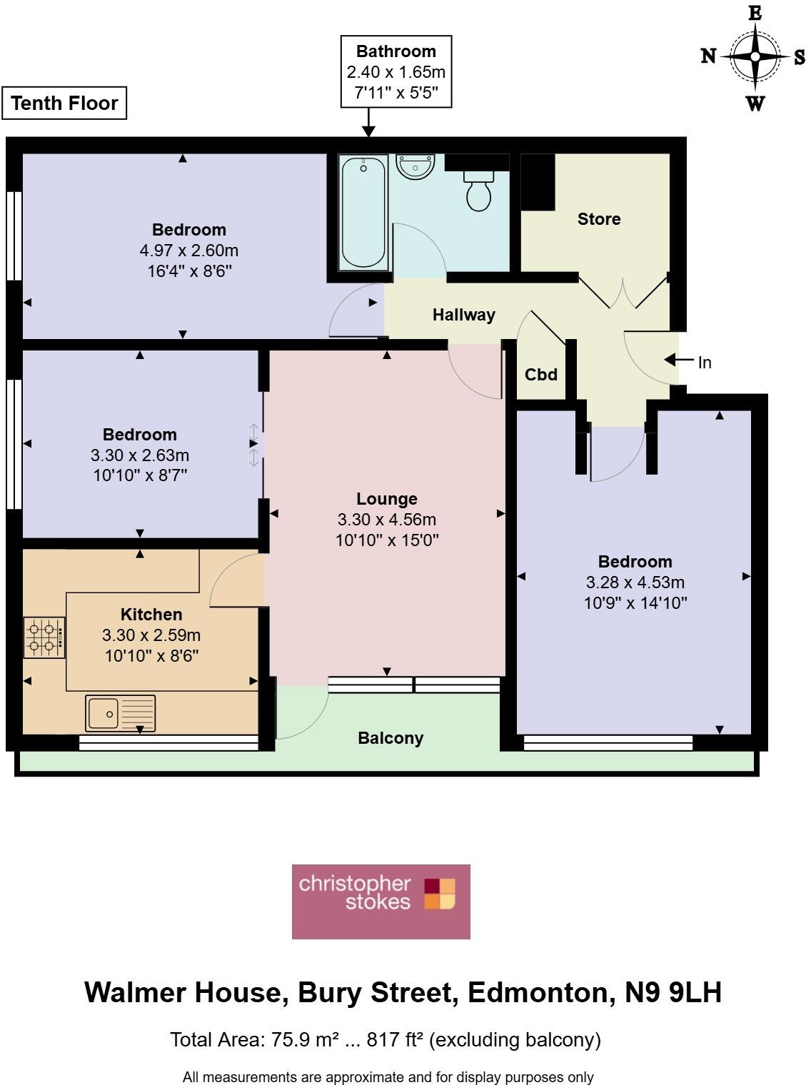 Walmer House, Bury Street, London, Greater London, N9 9LH floorplan