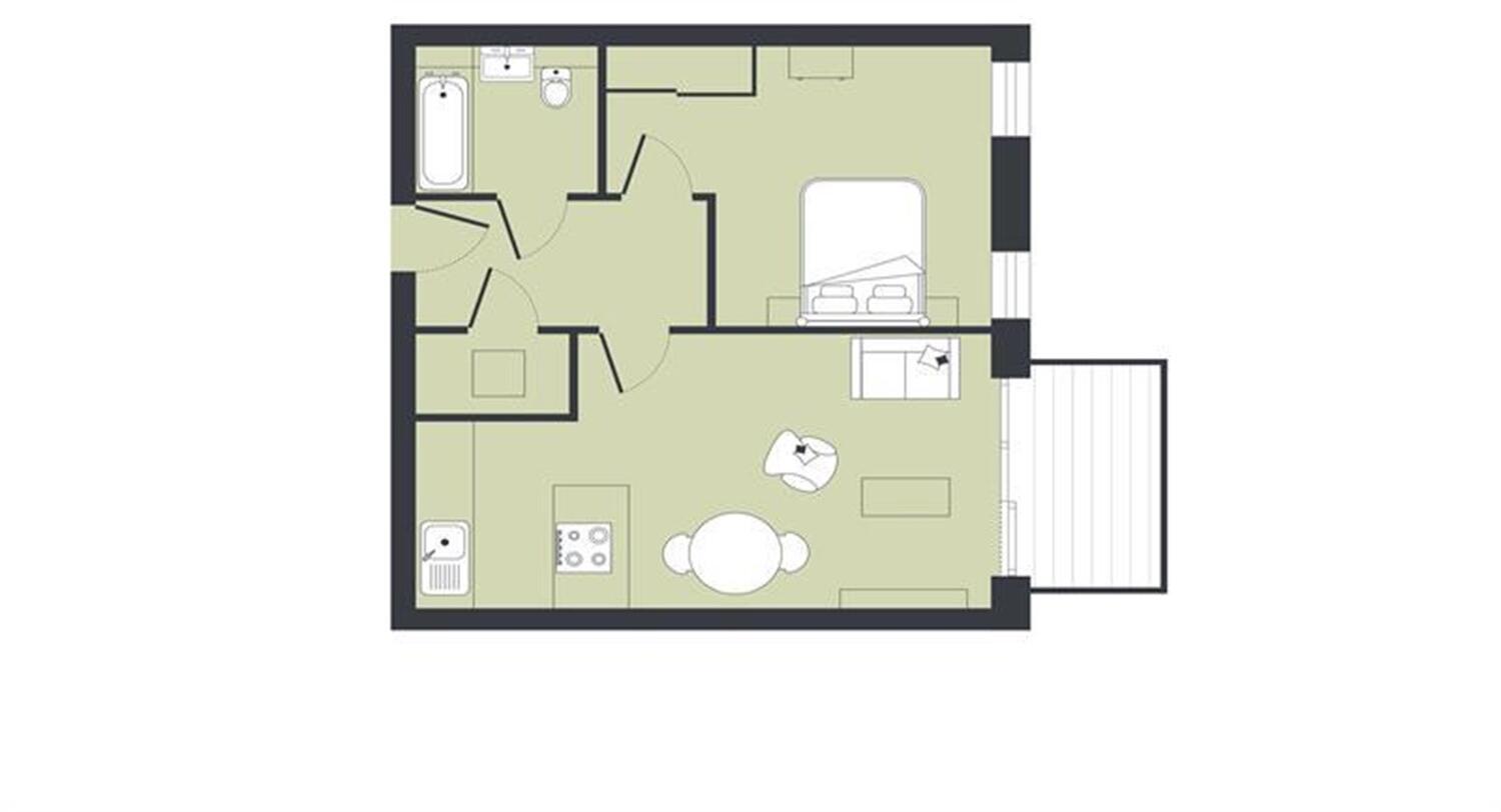 1 bed, 3rd floor, Ouse, Refinery House in Anchors Point floorplan