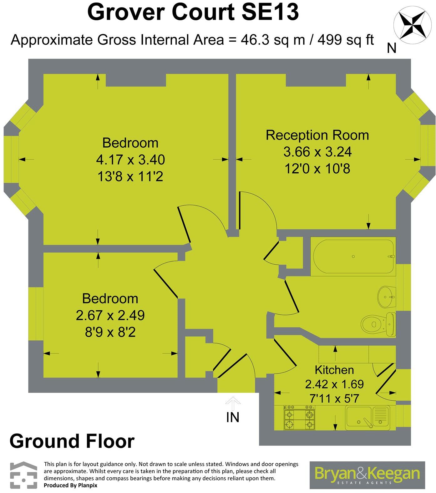 Grover Court, Lewisham, London, SE13 floorplan