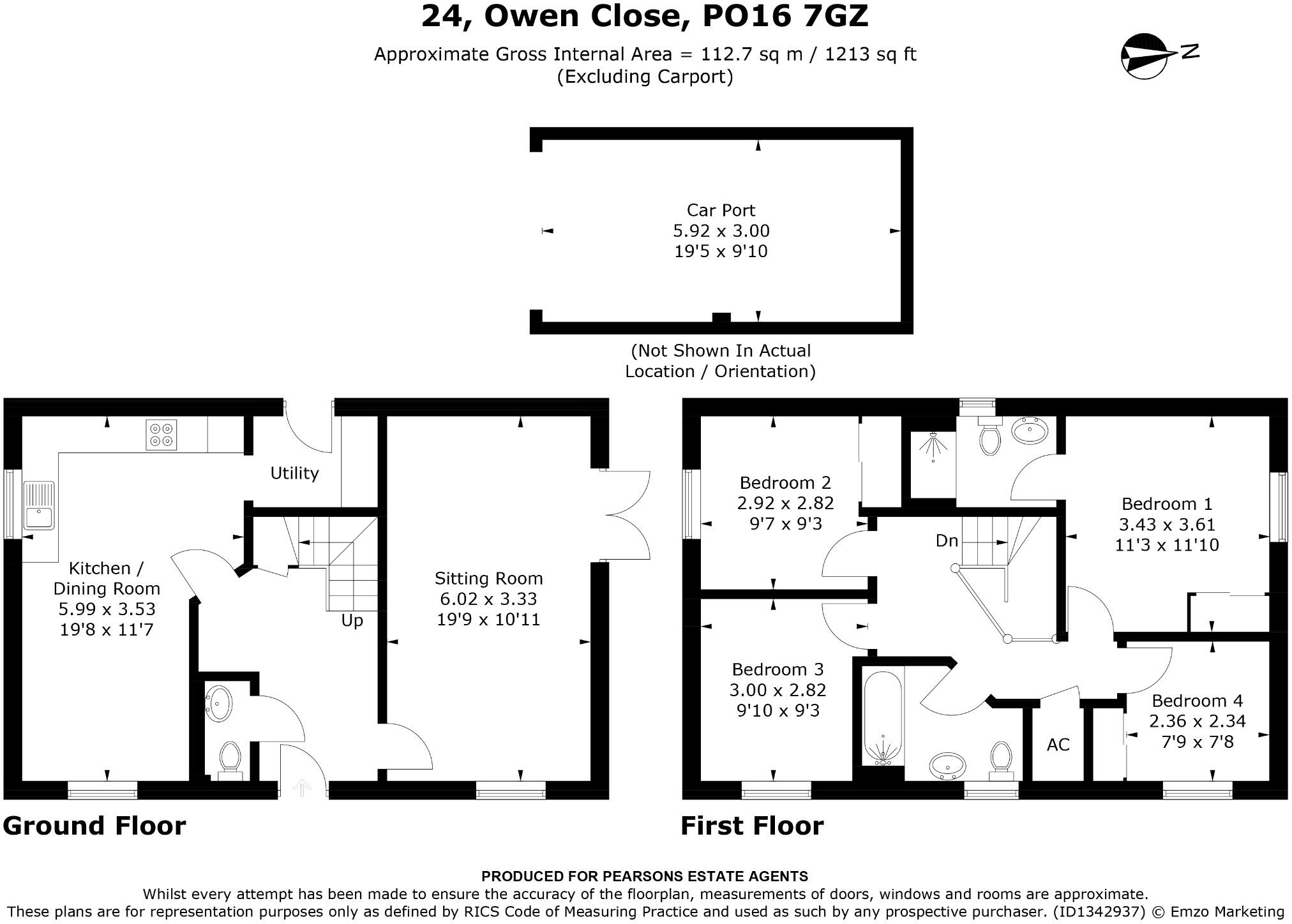Owen Close, Fareham floorplan