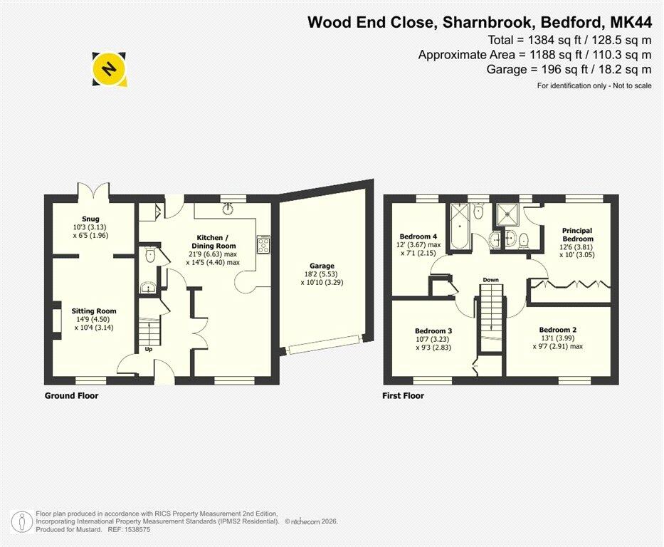 Wood End Close, Sharnbrook, Bedford, Bedfordshire, MK44 floorplan