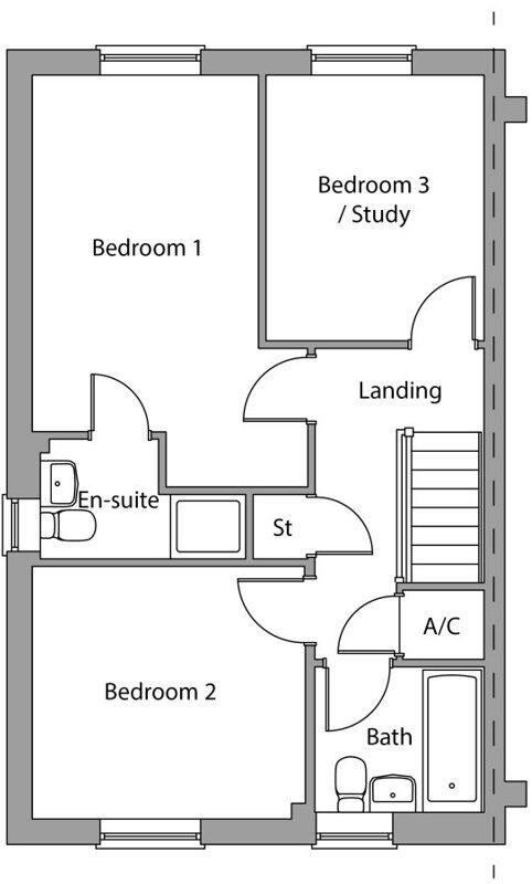 Hutton Type 1, Plot 8, Brook Gardens, Alderley Lane, Leigh, Wigan, WN7 floorplan