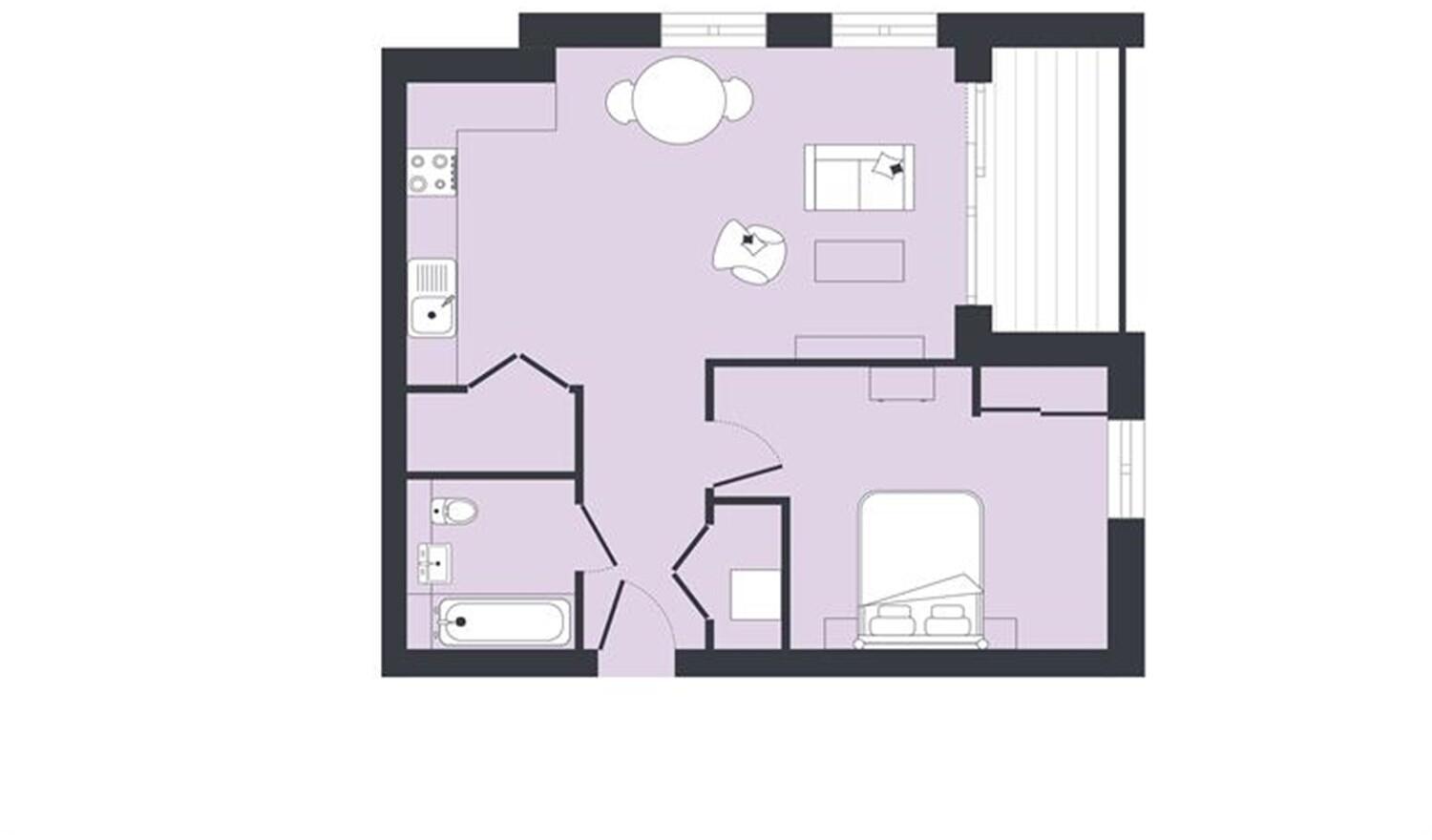 1 bed, 1st floor, Verona House, Dagenham, RM9 floorplan