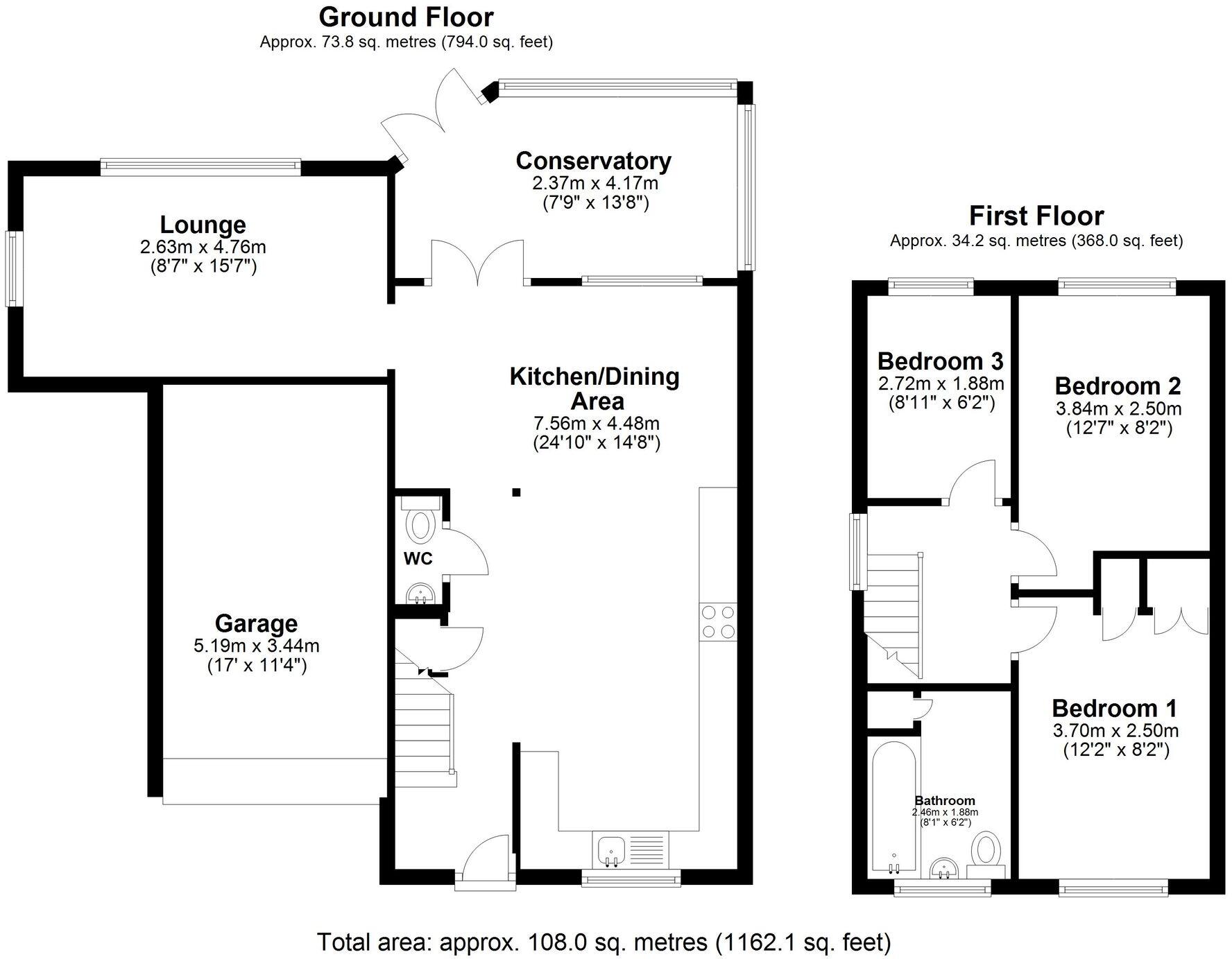 Larkins Close, Baldock, SG7 floorplan