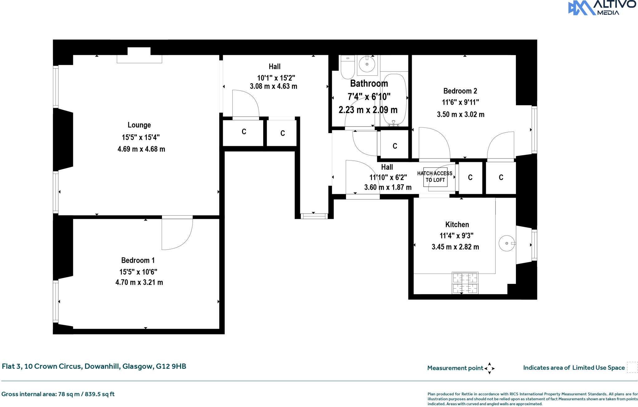 Crown Circus, Dowanhill, Glasgow floorplan