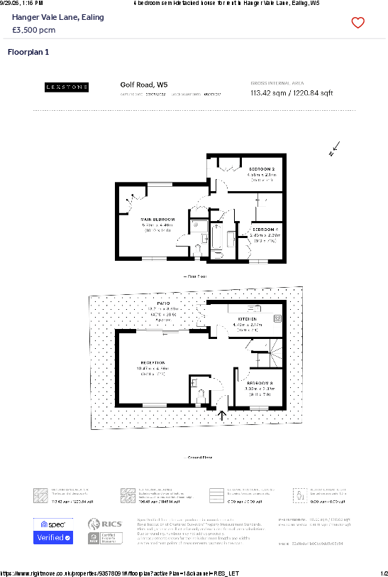 Hanger Vale Lane, Ealing floorplan
