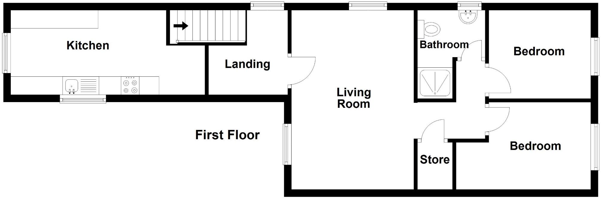 1 & 1A West Bridge Street, Cambois, NE24 1QP floorplan