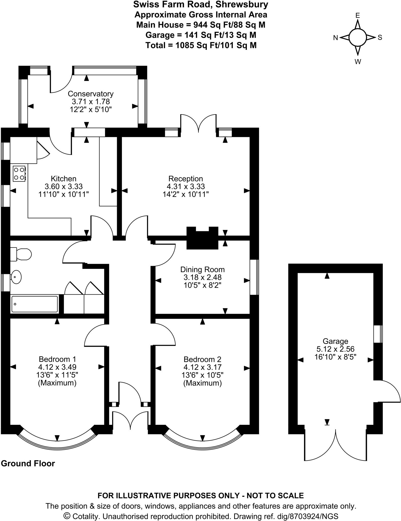14, Swiss Farm Road, Shrewsbury, Shropshire floorplan