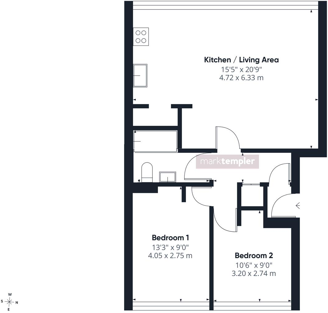 Spacious flat in prime central Clevedon floorplan