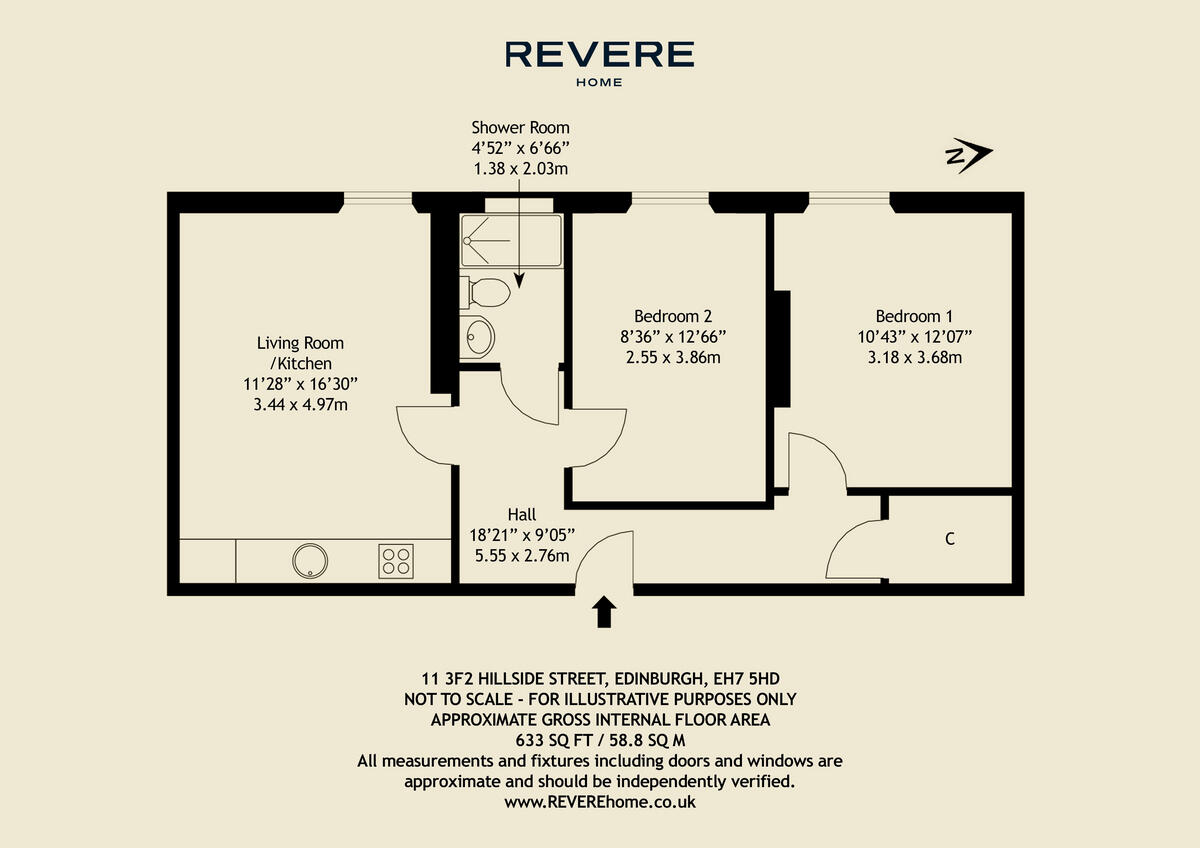 11 3F2 Hillside Street, Edinburgh, EH7 floorplan