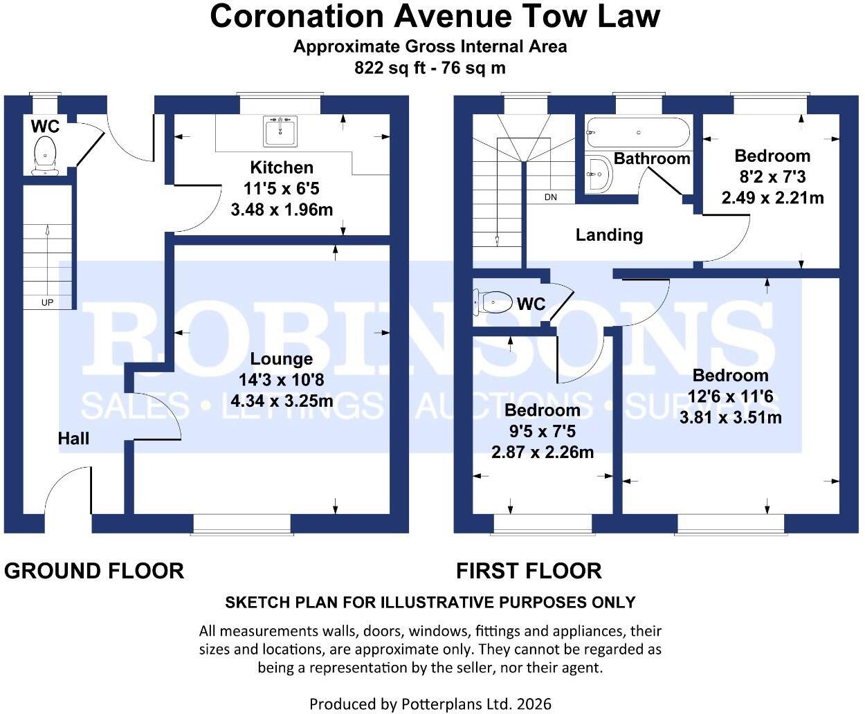 Coronation Avenue, Tow Law, DL13 floorplan