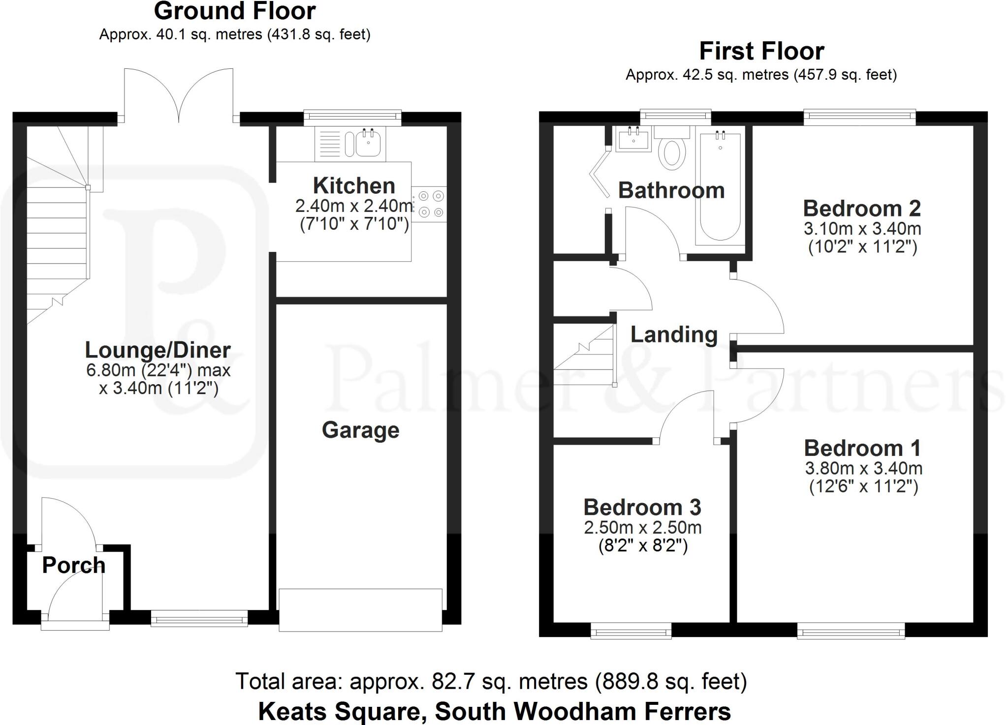 Keats Square, South Woodham Ferrers, Chelmsford, Essex, CM3 floorplan