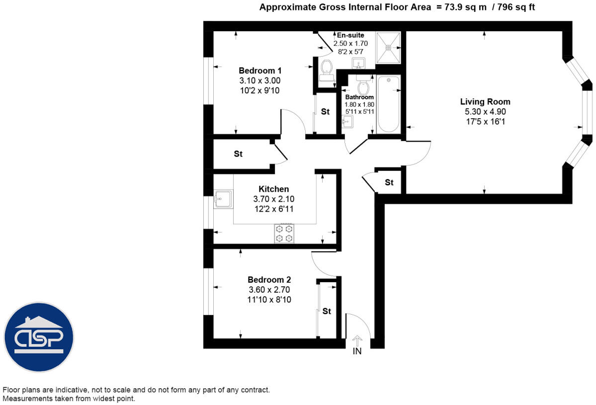 Flat 2/1, John Neilson Avenue, Paisley, PA1 2SR floorplan