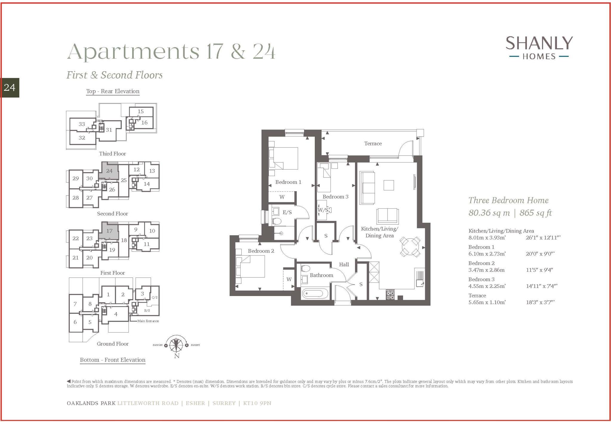 17, Oaklands House, 2 Littleworth Road, Esher, KT10 floorplan