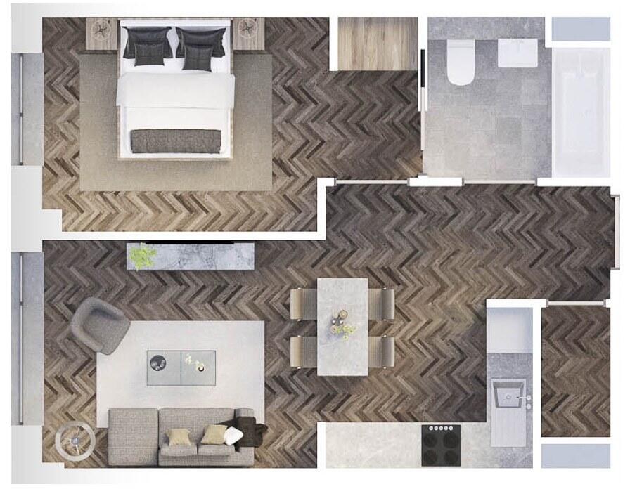 6% Assured NET Rental Returns | The Prestige, Liverpool – Smart 1 Bed with Residents' Gym floorplan