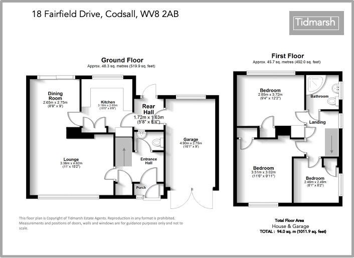 18 Fairfield Drive, WV8 2AB floorplan