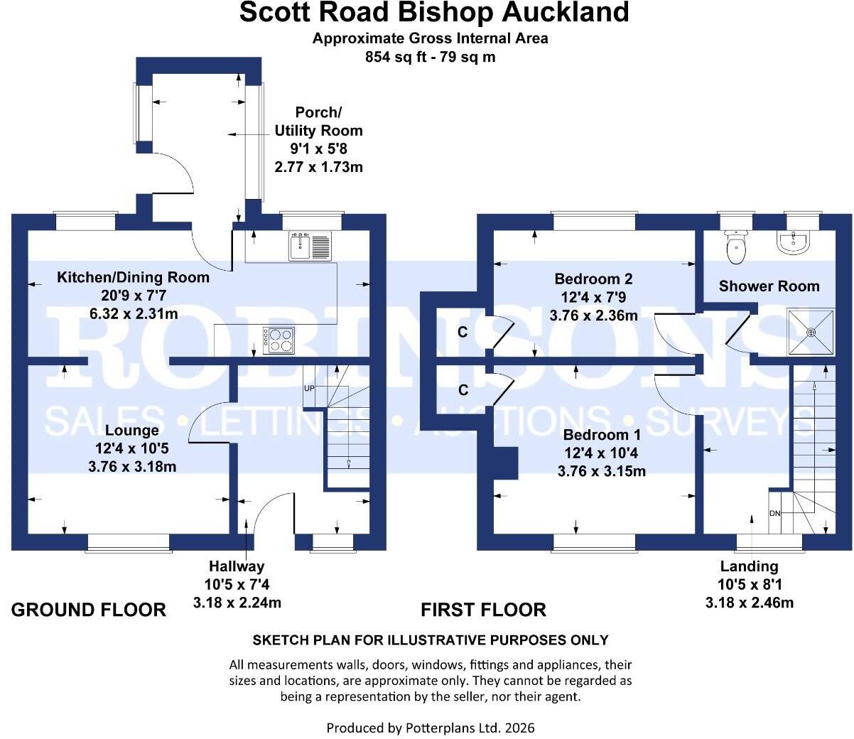 Scott Road, Bishop Auckland floorplan