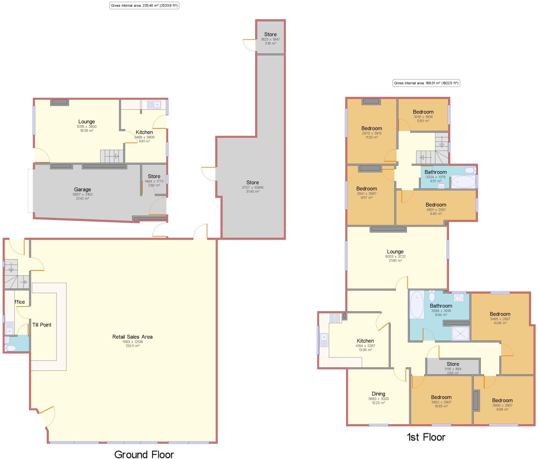 4-Bed Apartment & 4-Bed Mid-Terraced House, 25-26 Eastgate North, Driffield, YO25 6DE floorplan
