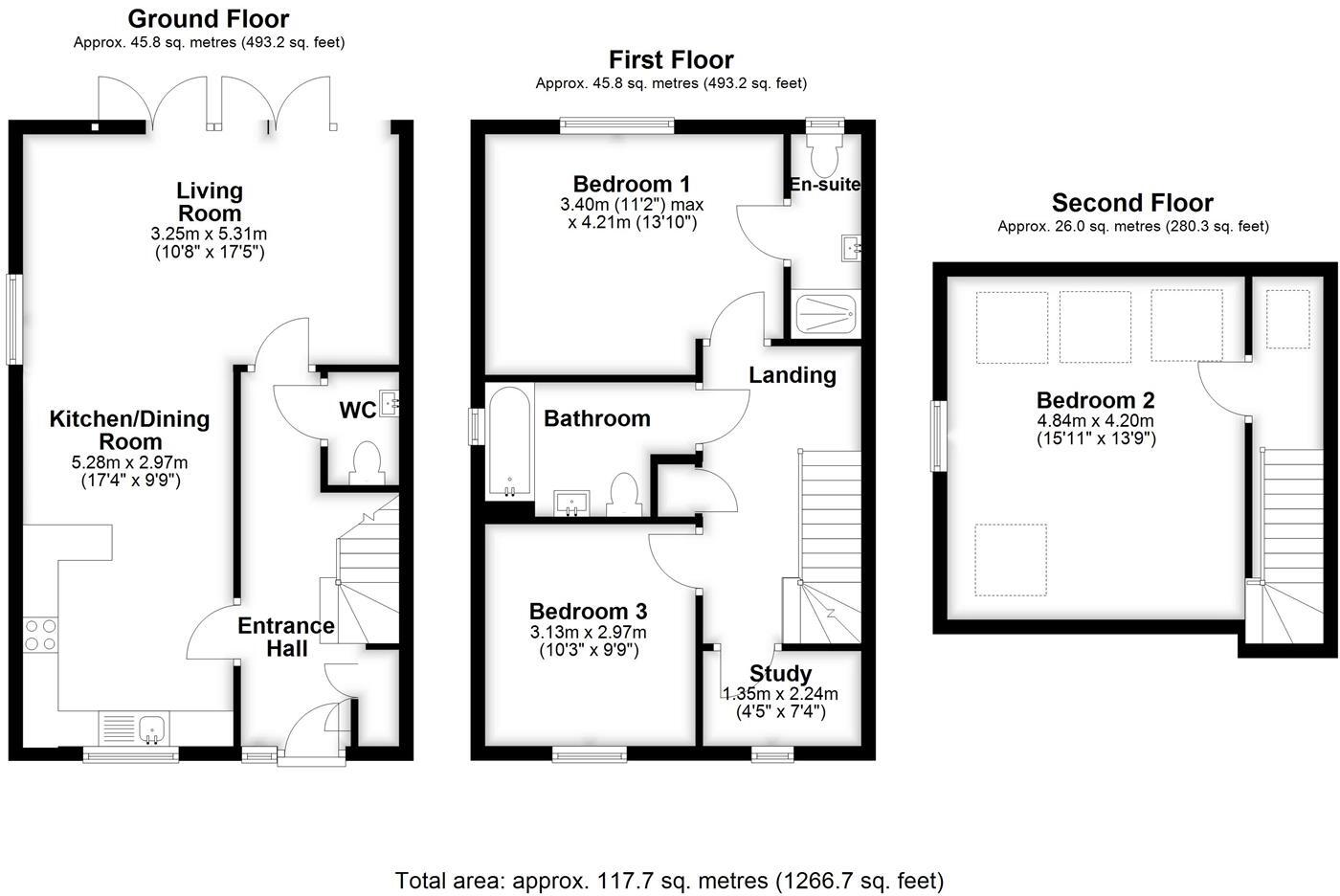 Brand New Three Bedroom Semi-Detached Home On Lodway, Pill. floorplan