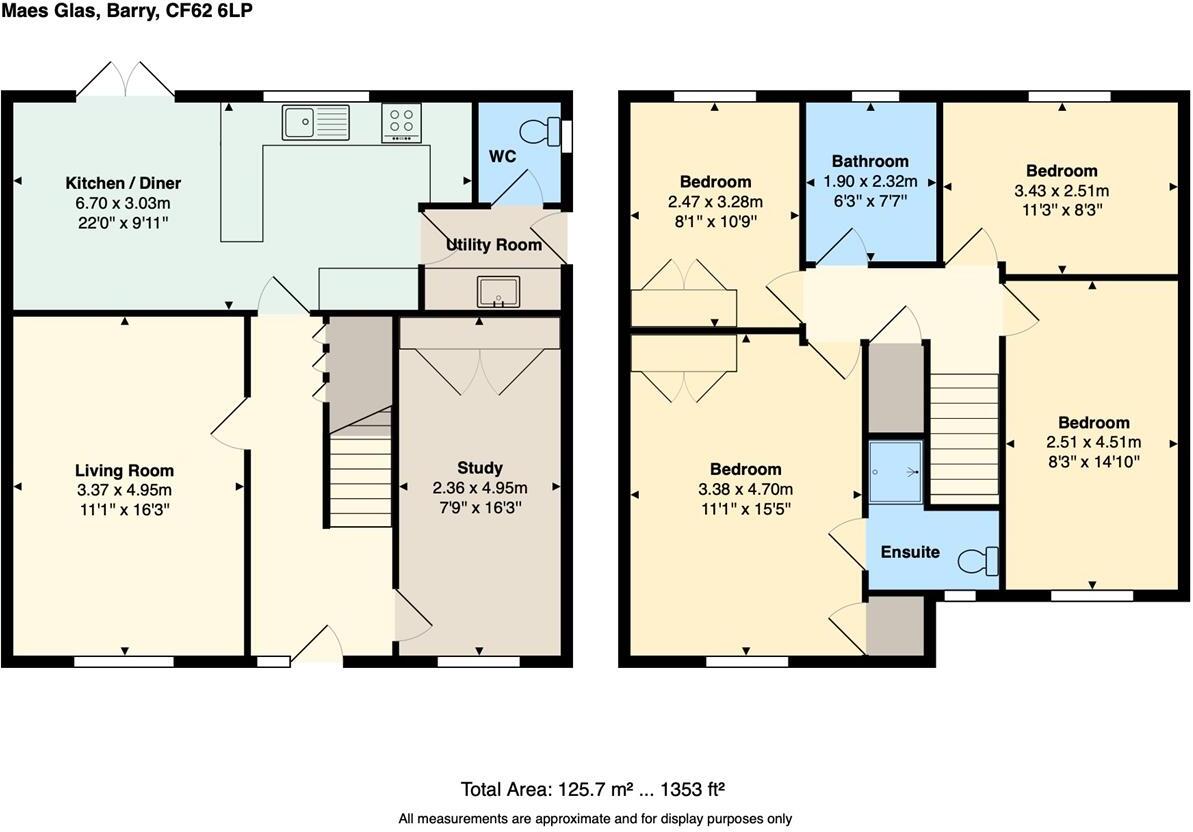 Maes Glas, Barry floorplan