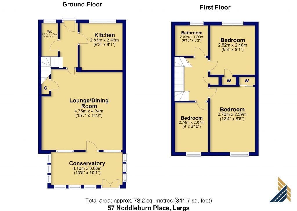 57 Noddleburn Place, Largs, KA30 8UE floorplan
