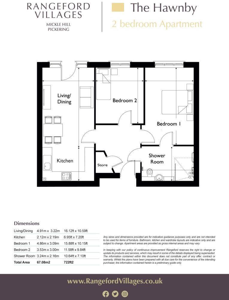 Apartment 66, The Pavilion, Mickle Hill floorplan