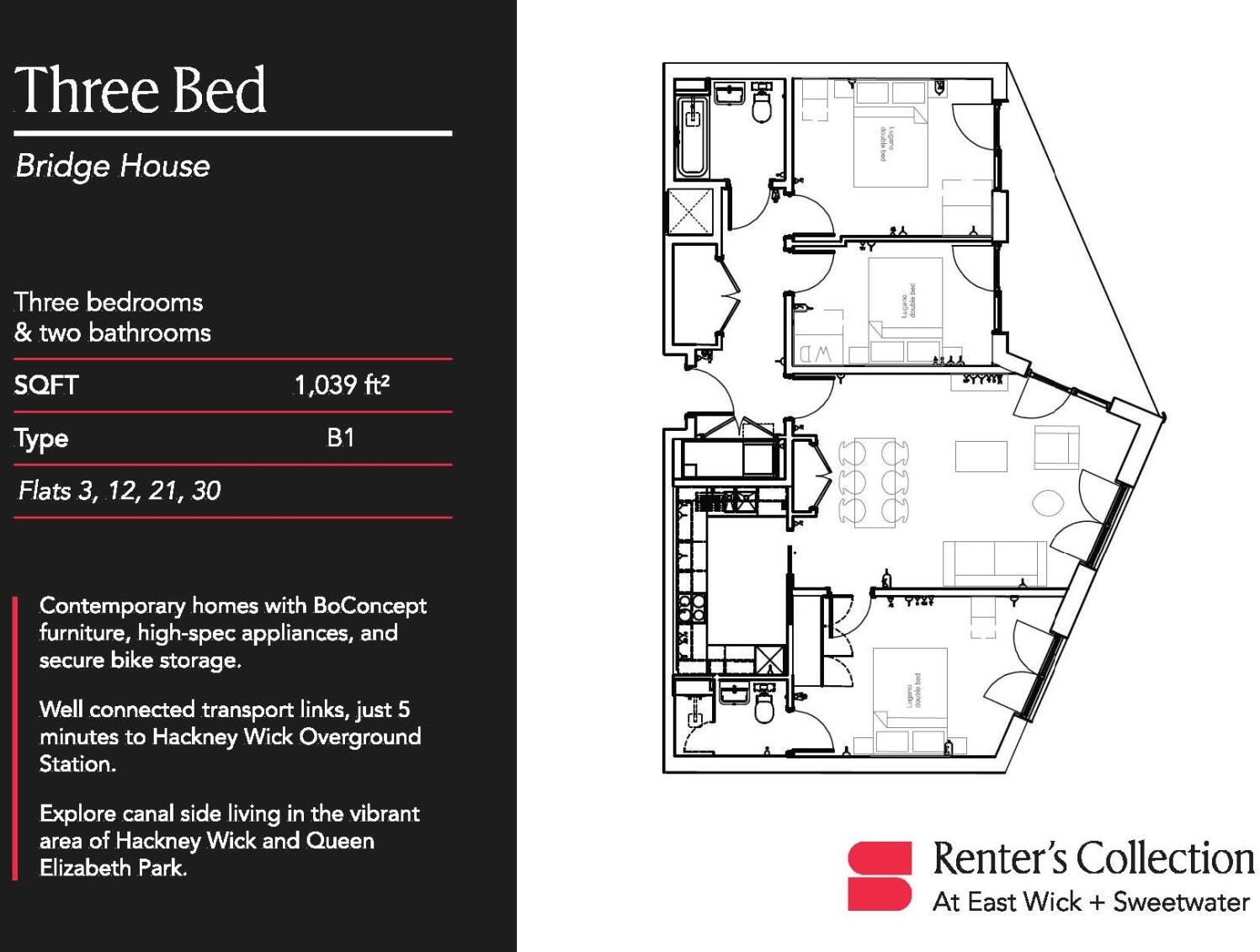 Flat 12-Bridge House, 10, Parkes Street, London, E20 floorplan