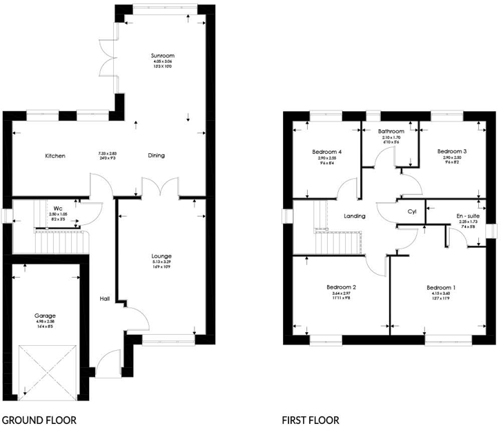 Plot 225 Opal, Alexander Park, Louth floorplan