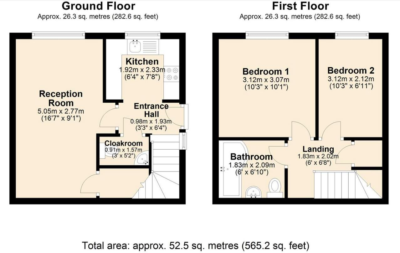 7, Calver Avenue, North Wingfield, Derbyshire, S42 floorplan