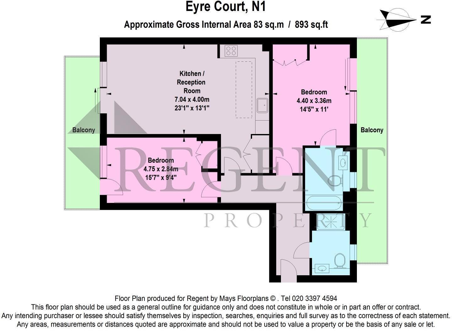 Eyre Court, Pentonville Road, N1 floorplan