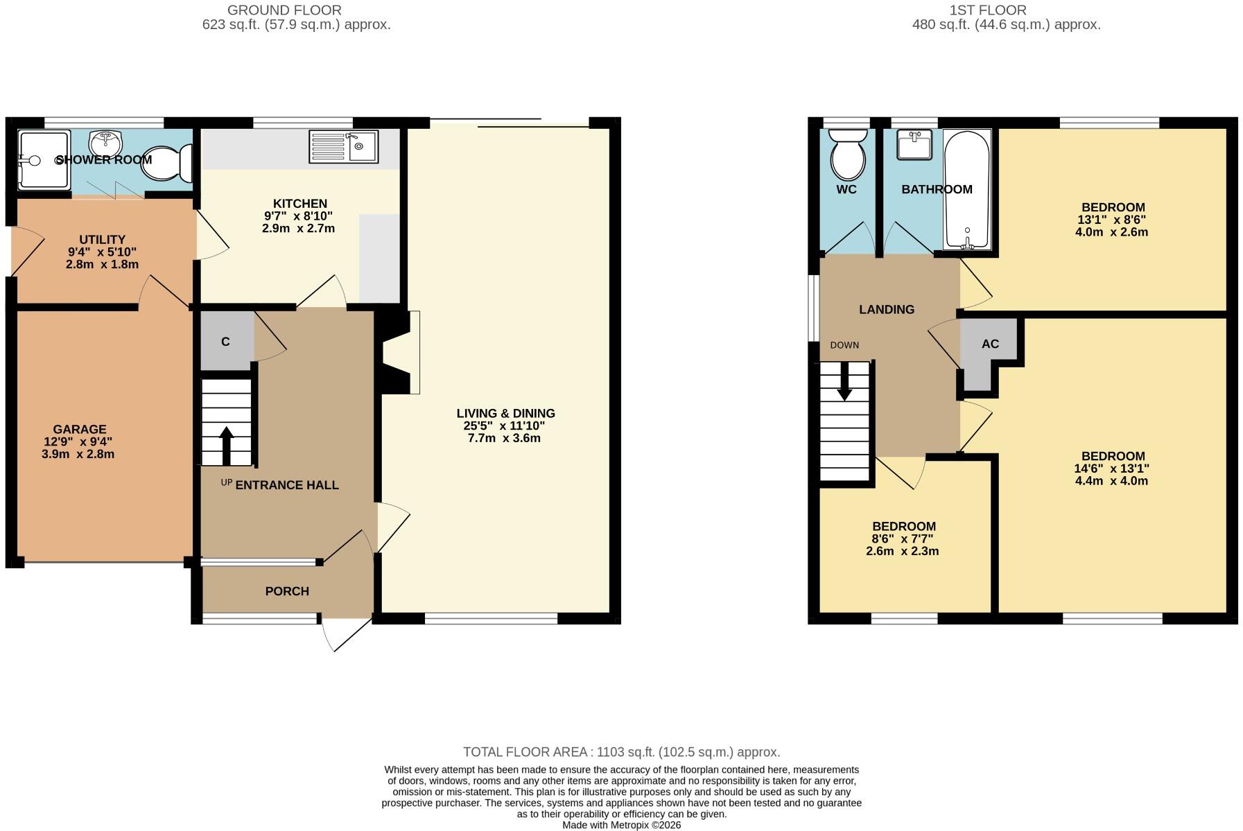 Cedar Avenue, Malvern, Worcestershire, WR14 2SG floorplan