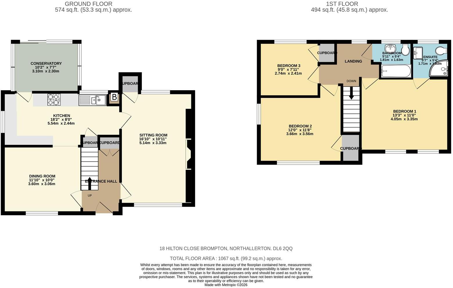 18, Hilton Close, Brompton, Northallerton floorplan