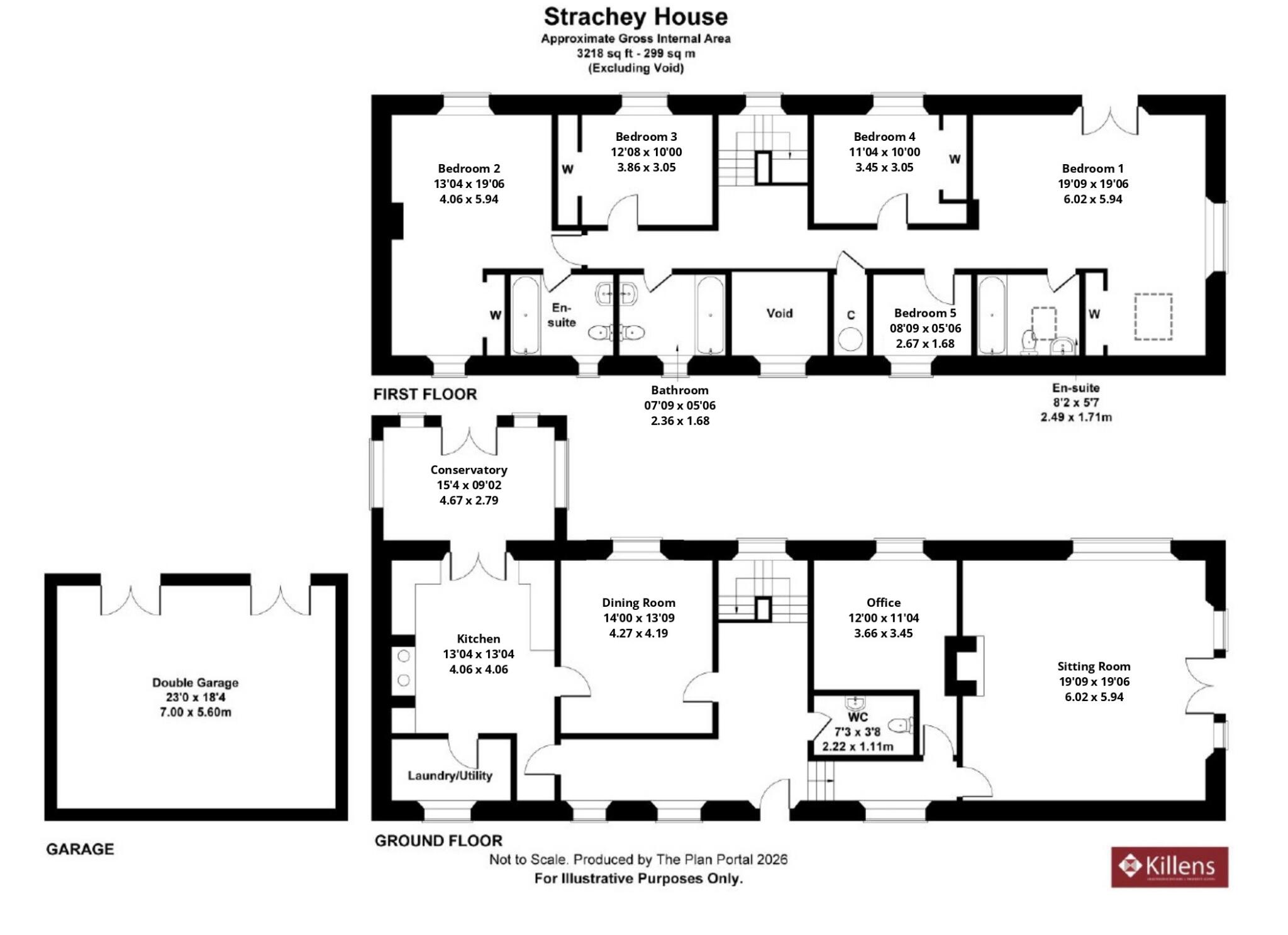 5 bed detached house with land, Stowey floorplan
