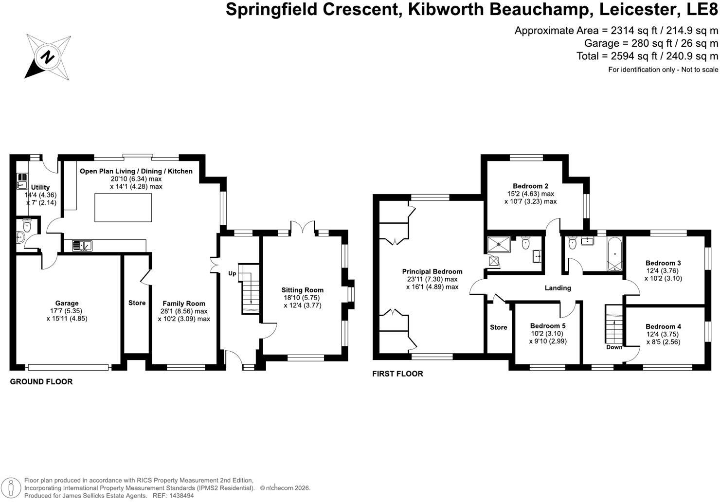 Springfield Crescent, Kibworth Beauchamp, Leicestershire floorplan