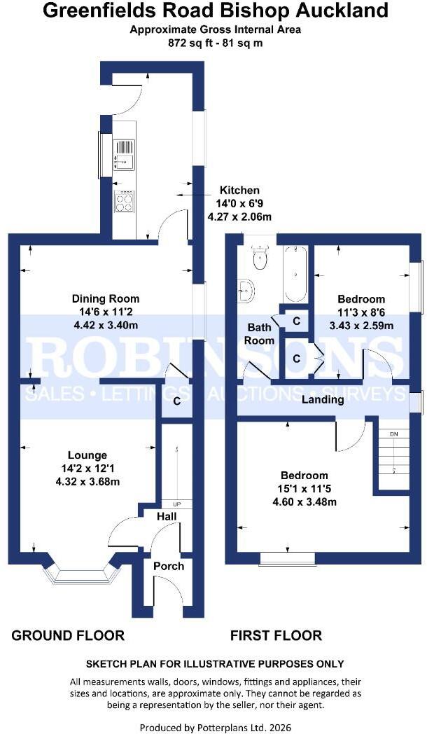 Greenfields Road, Bishop Auckland floorplan