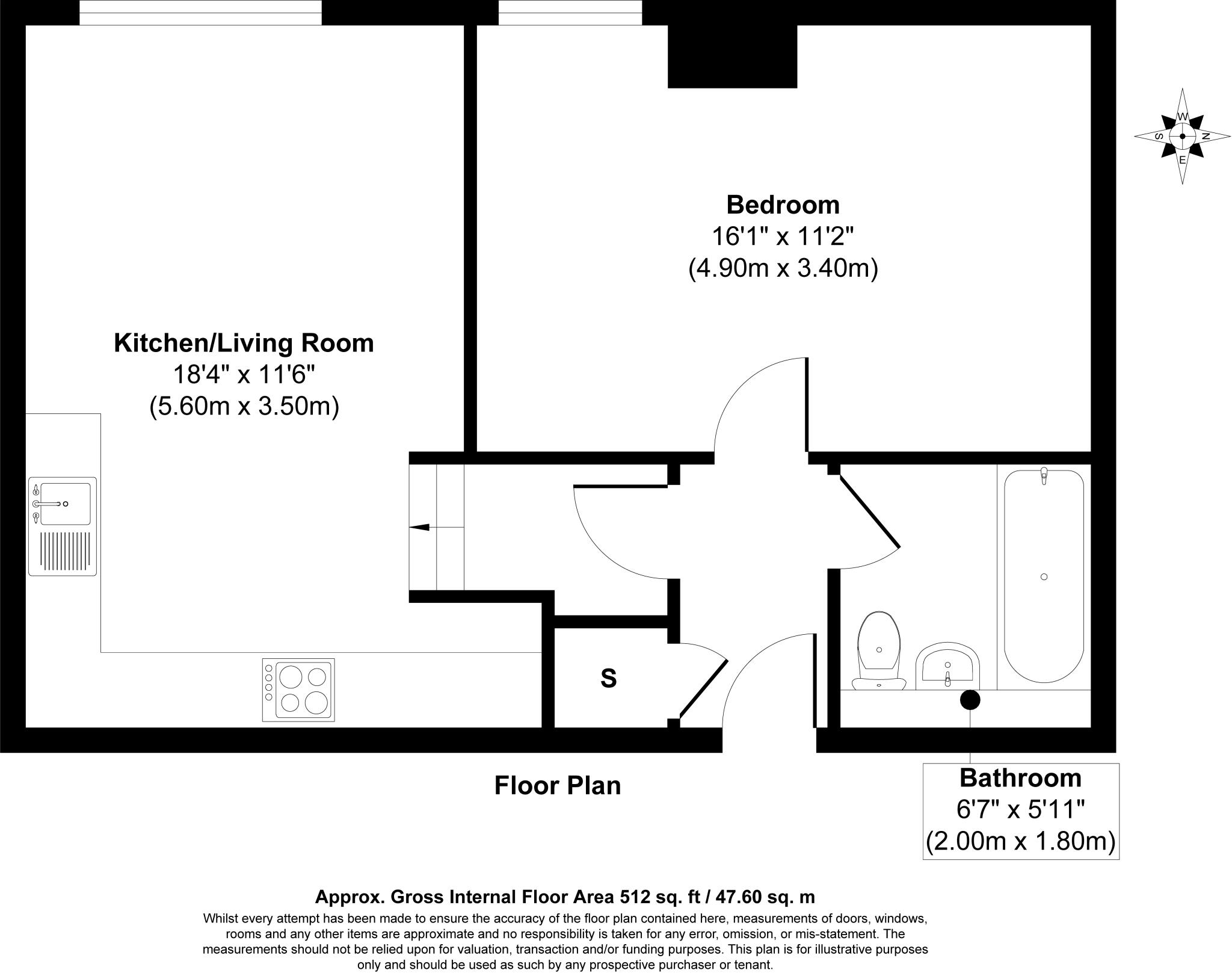 Flat 802, The Vista Building, 30 Calderwood Street, London SE18 6JH floorplan
