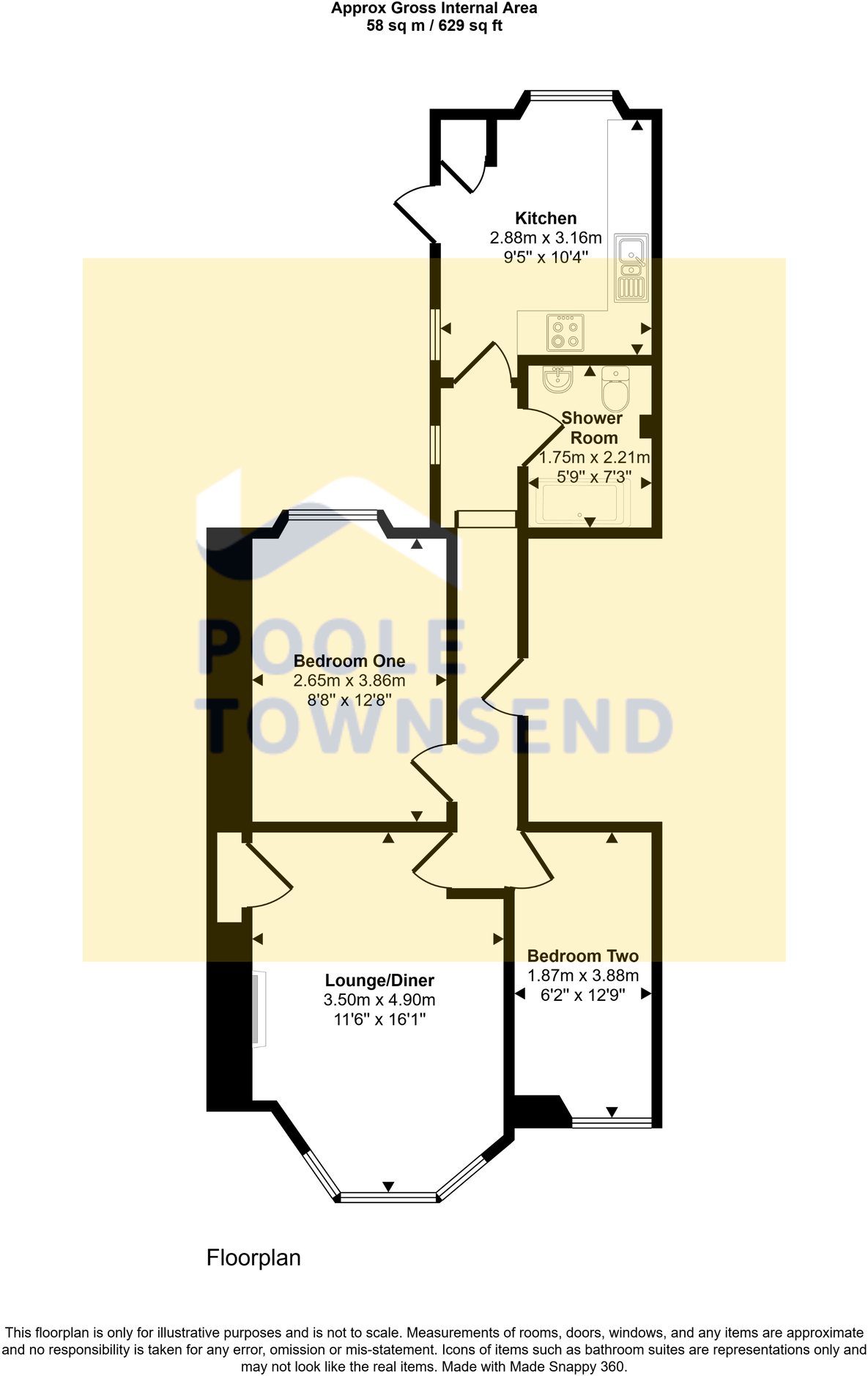 Flat 2, 7 Thornfield Road, Grange over Sands floorplan