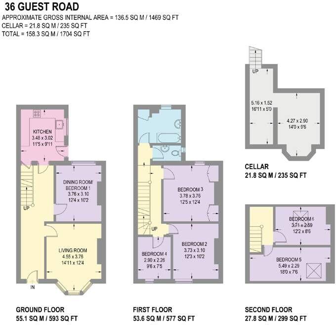 36b Guest Road, Hunters Bar floorplan
