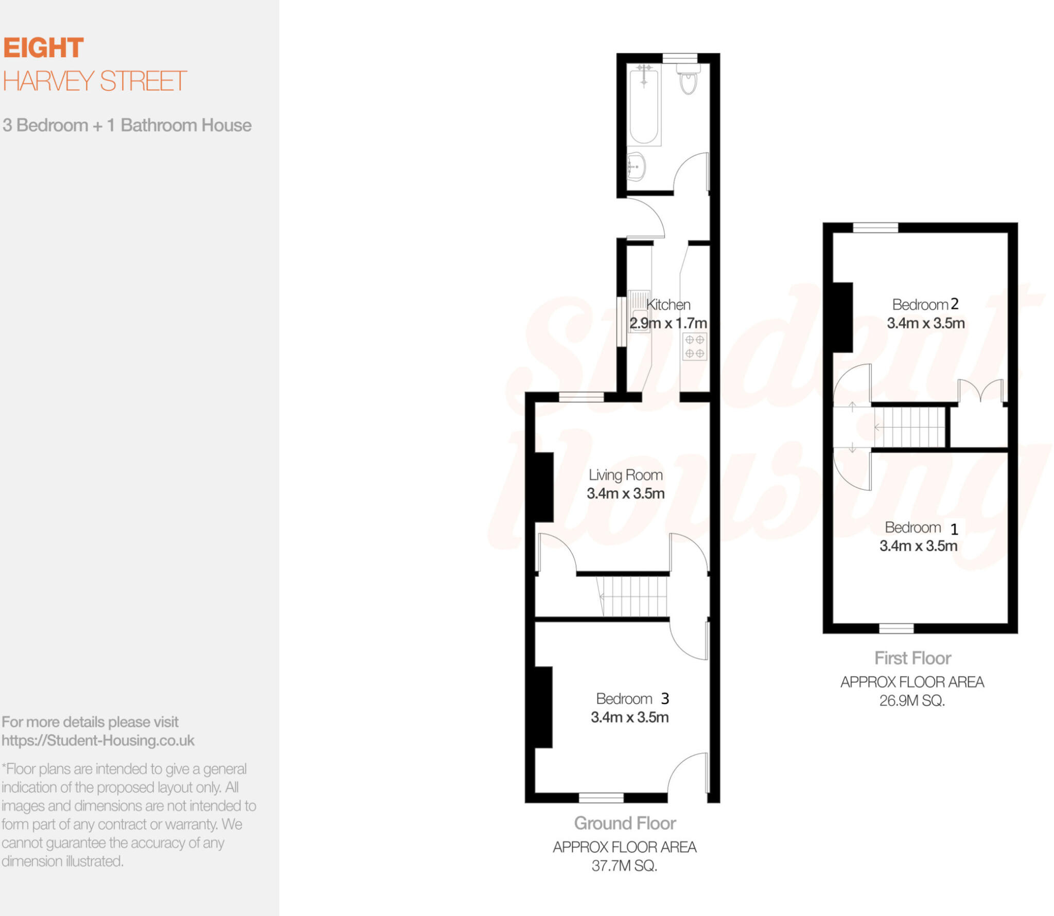 PRICE REDUCTION- West End 3 Bed Student House // Sept 2026 floorplan