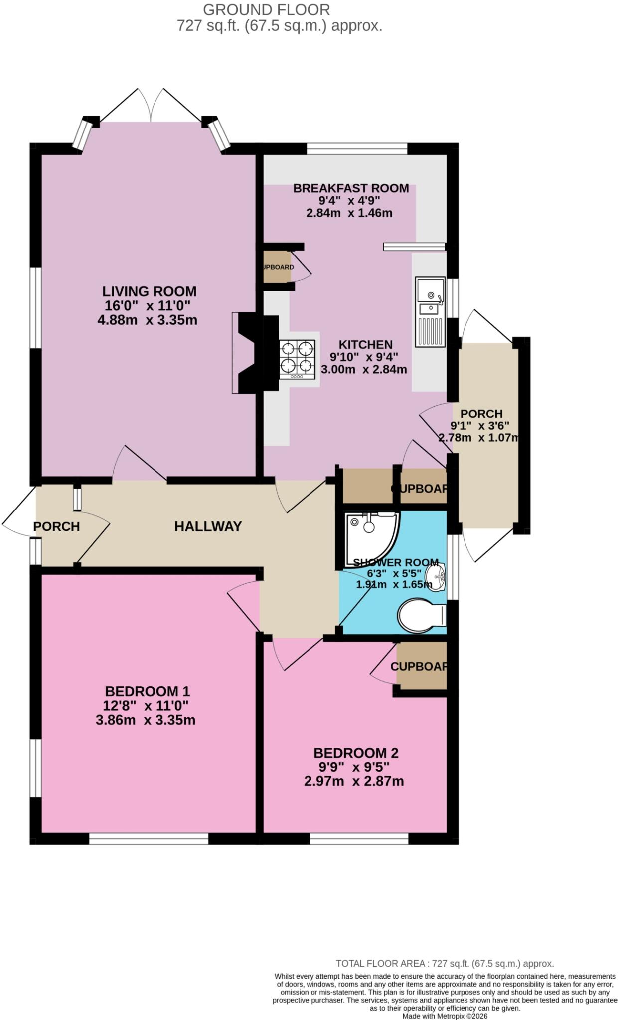 Willow Avenue, Exmouth, EX8 4QS floorplan