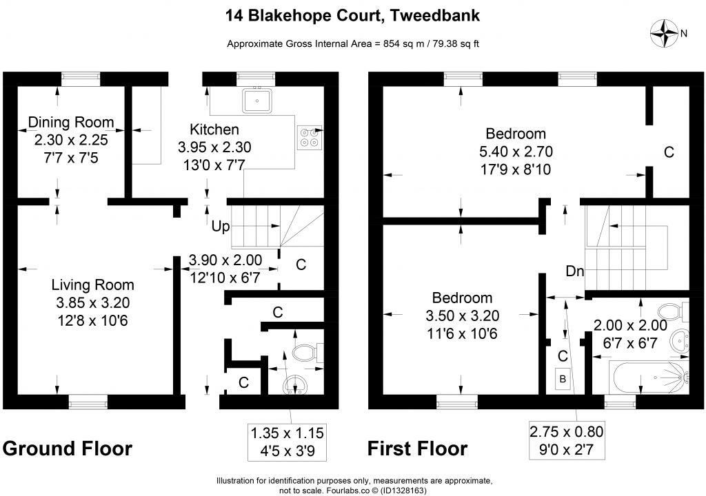 14 Blakehope Court, Tweedbank, TD1 3RB floorplan