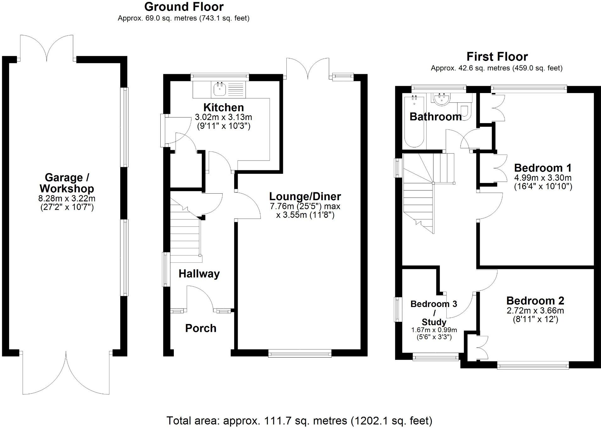 Large Garden & Garage, sold with no upward chain on London Road floorplan