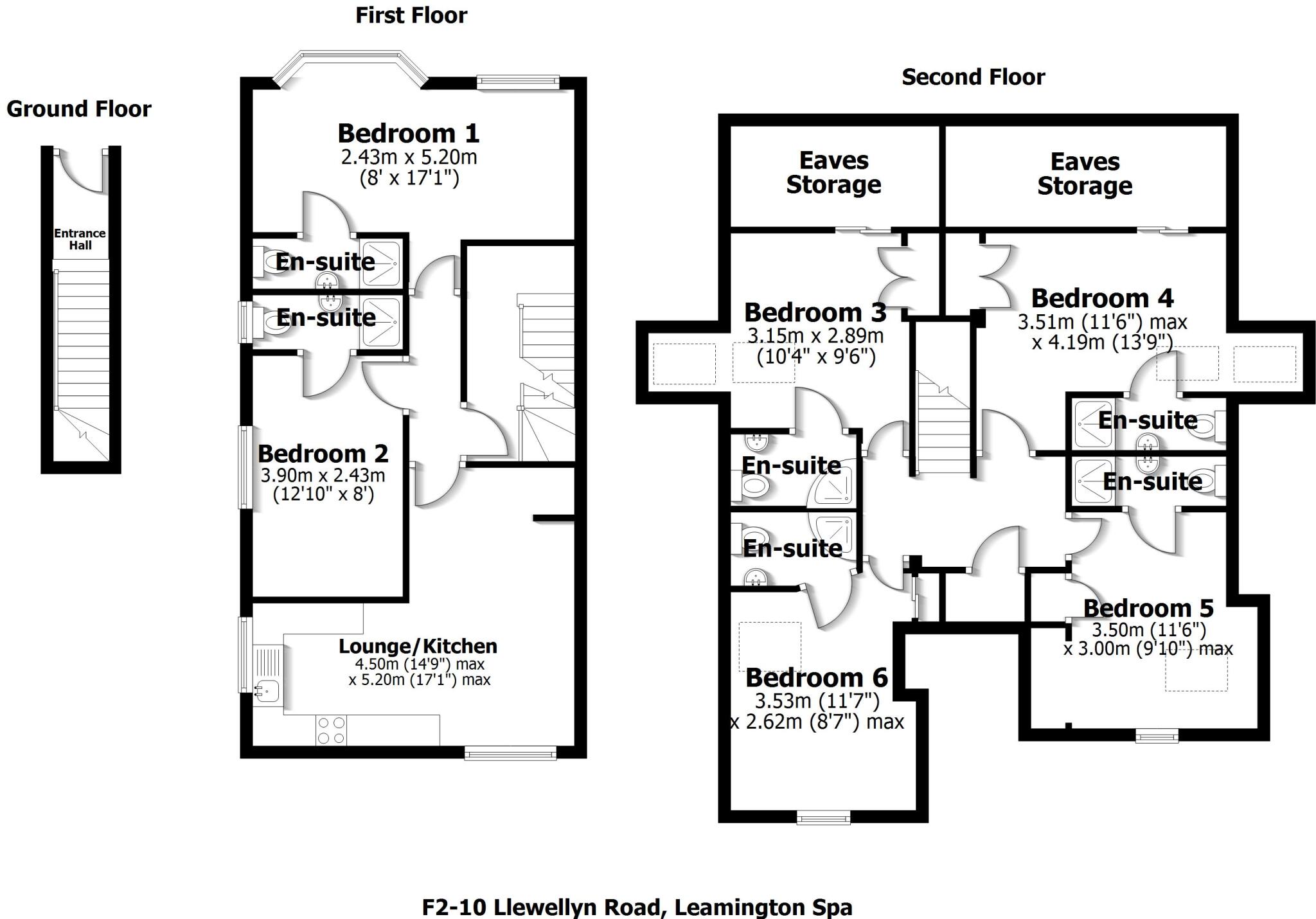 Flat 2 10 Llewellyn Road, Leamington Spa floorplan